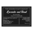 Black & white waterproof soap product label