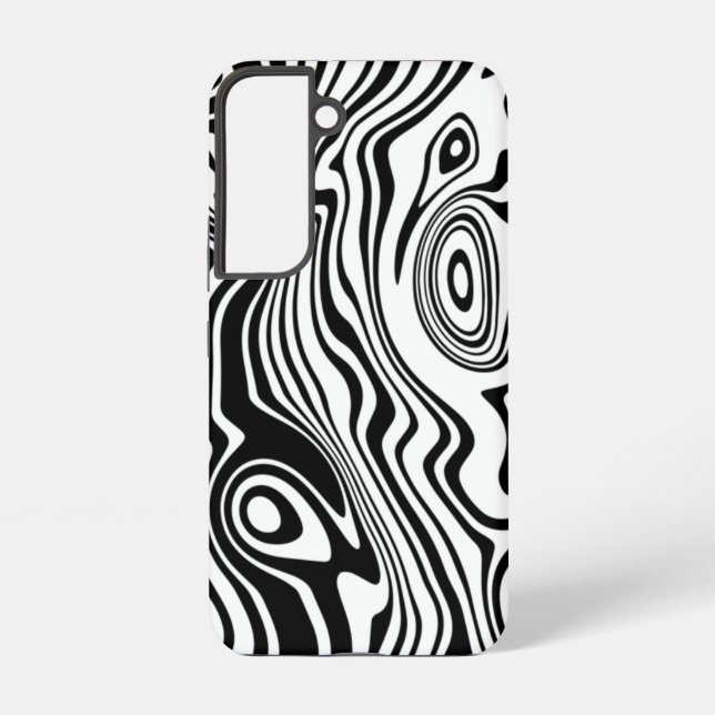 Black White Waves Samsung Galaxy Cese Your Colours S22 Case (Back)