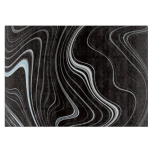 Black & White Wavy Abstraction Cutting Board