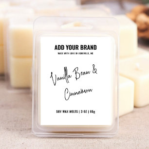 Black White Wax Melt Minimalist Modern 3x2" Label 