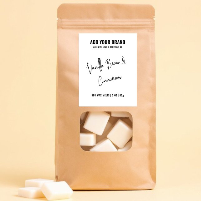 Black White Wax Melt Minimalist Modern 3x2" Label  (Creator Uploaded)