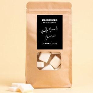 Black White Wax Melt Minimalist Modern 3x2" Label 