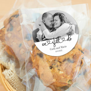 Black & White We Still Do Vow Renewal/Anniversary Classic Round Sticker