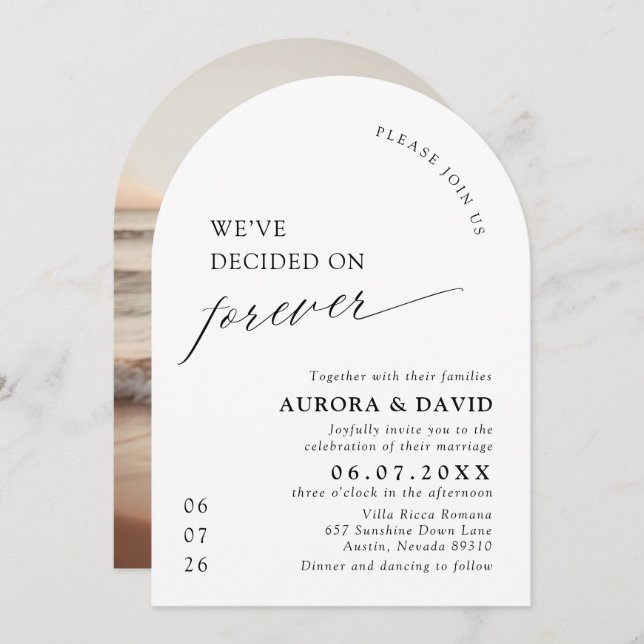 Black & White We’ve Decided On Forever Wedding Invitation (Front/Back)