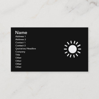 BLACK WHITE WEATHER SYMBOL SUNSHINE GRAPHICS BUSINESS CARD