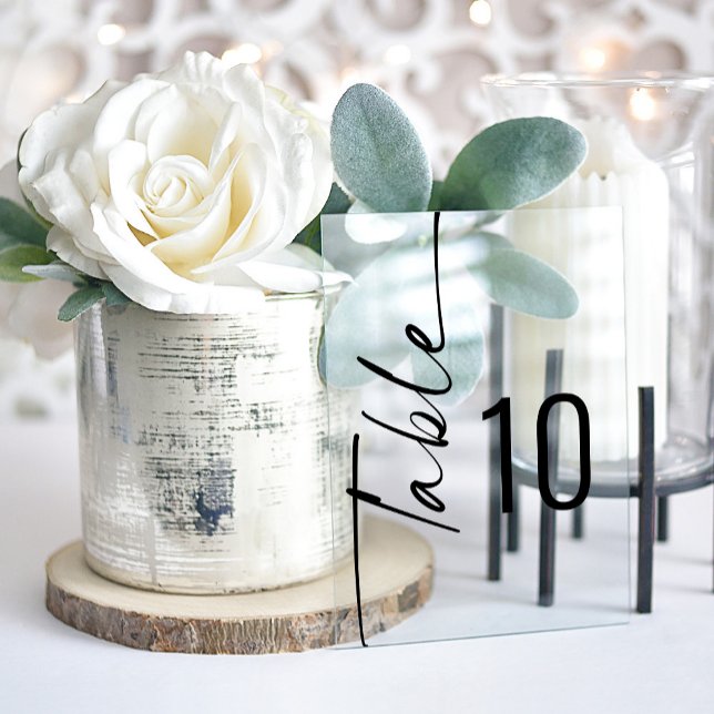 Black White Wedding Acrylic Table Number (Creator Uploaded)