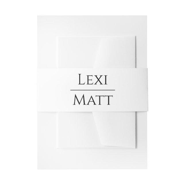 Black White Wedding Belly Band Invitation Belly Band (Front Example)