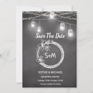 Black White Wedding Chalkboard Save The Date
