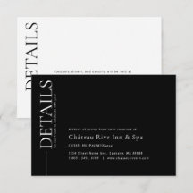 Black & White Wedding Details Enclosure Card