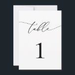 Black & White Wedding/Event Table Number<br><div class="desc">(**PLEASE NOTE: To order,  simply adjust your table number (and name/date) and add each number to your cart separately. Then check out once you are finished.) Beautiful,  elegant,  modern and minimalist,  table number card. Fully customisable with your names (or Event Name) and Date.</div>