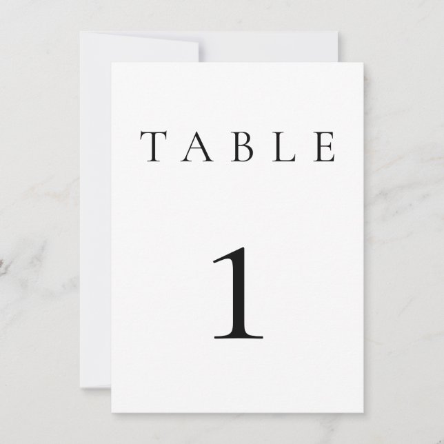Black & White Wedding/Event Table Number (Front)
