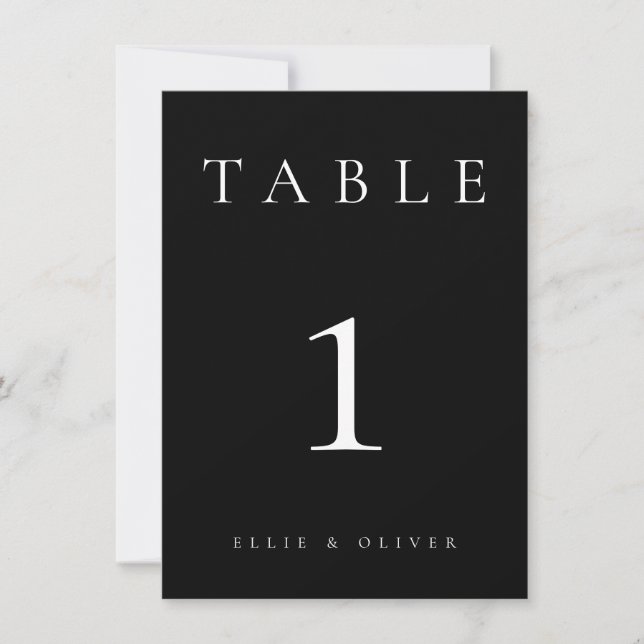 Black & White Wedding/Event Table Number (Front)