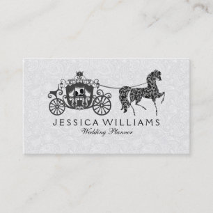 Black & White Wedding Horse & Carriage Business Card