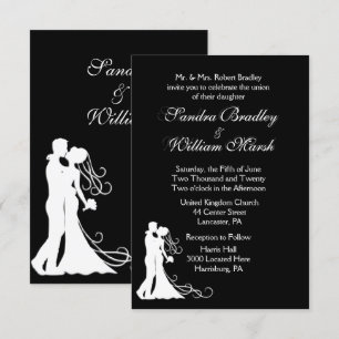 Black White Wedding Invitation
