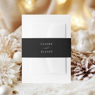 Black & White Wedding Invitation Belly Band