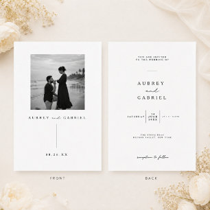 Black & White Wedding Invitation with Photo