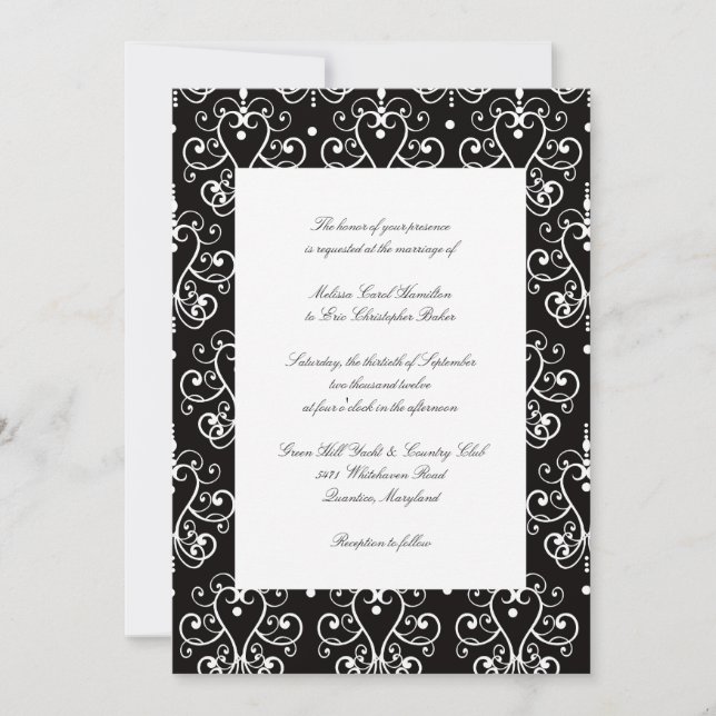 Black & White Wedding Invitations (Front)
