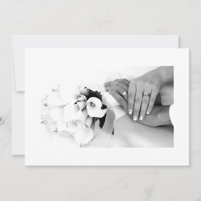 BLACK/WHITE WEDDING PHOTO INVITATION (Front)