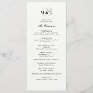 Black & White Wedding Program Programme