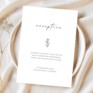 Black & White Wedding Reception Enclosure Card