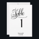 Black White Wedding Reception Table Numbers Card<br><div class="desc">Black White Wedding Reception Table Numbers Card</div>
