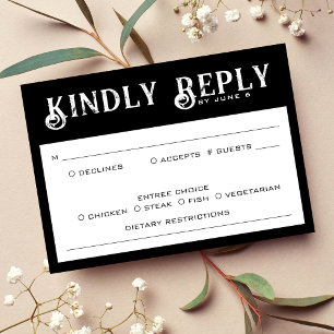 Black & White Wedding RSVP