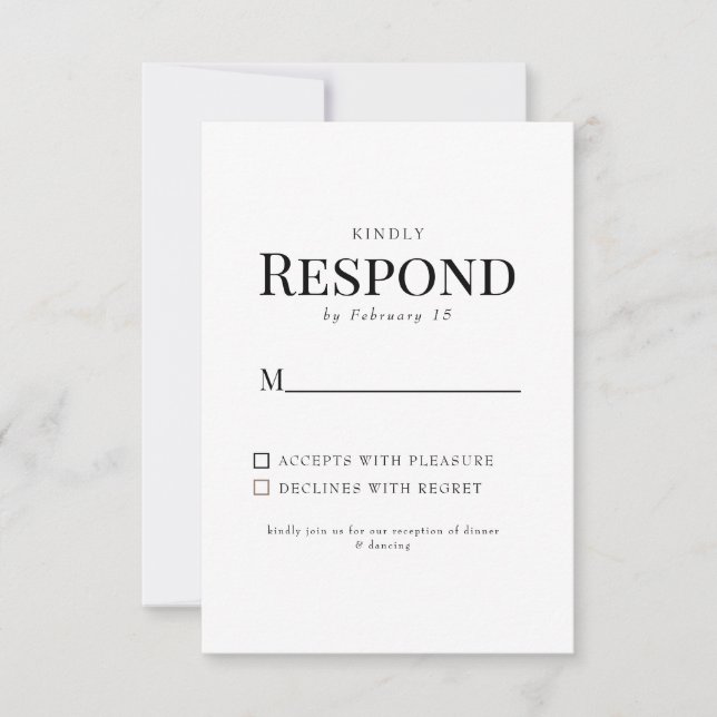 Black & White Wedding RSVP (Front)