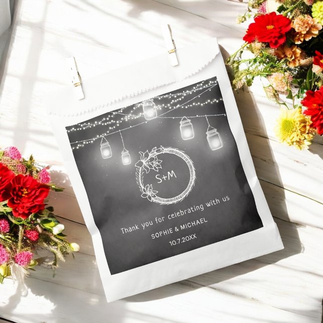 Black White Wedding String Lights  Favour Bags (Creator Uploaded)
