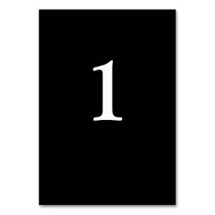 Black/White Wedding Table Number Card
