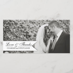 Black & White Wedding Thank You Photo Card
