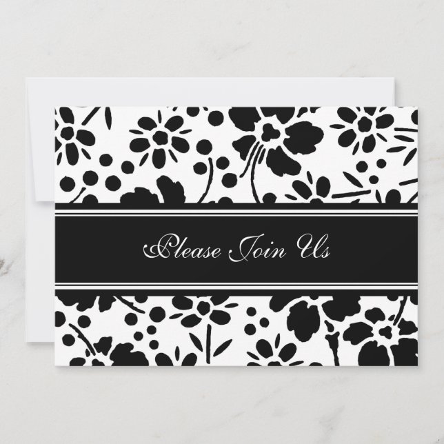 Black & White Wedding Vow Renewal Invitations (Front)