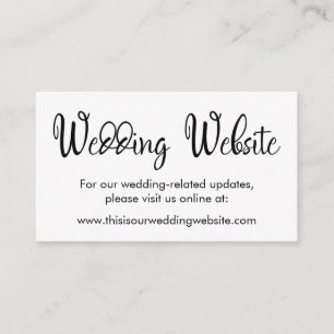 Black & White Wedding Website Detail Insert Card