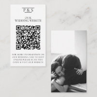 Black & White Wedding Website QR Code Photo Rsvp