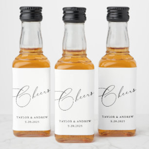 Black & White Wedding Wine Bottle Liquor Bottle Label