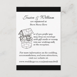Black & White Wedding Wishing Well Card