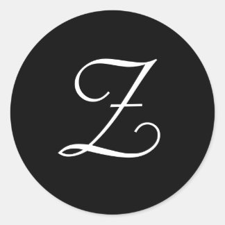 Black White Wedding Z Monogram Stickers