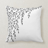 Black & White Weeping Willow Tree Branches Leaves