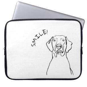 Black & White Weimaraner: Your Message Here Laptop Sleeve