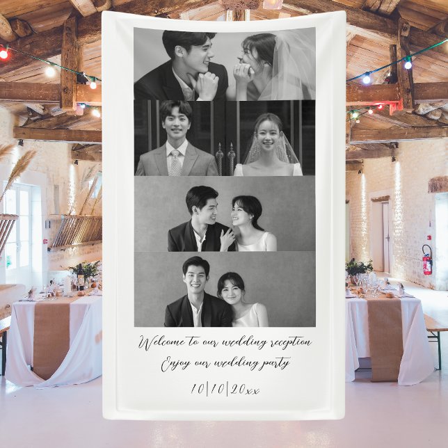 Black & White Welcome To Our Wedding Minimalist Banner (Creator Uploaded)