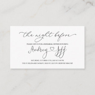 Black White Welcome to the Night Before Enclosure  Card