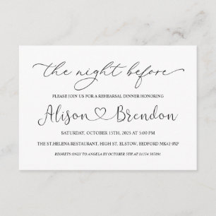 Black White Welcome to the Night Before Enclosure Card