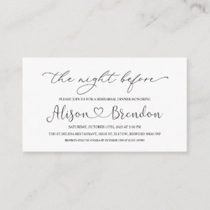 Black White Welcome to the Night Before Enclosure  Card