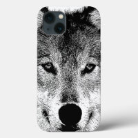 Black & White Wild Wolf Eyes