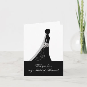 Black White, Will You Be My Maid of Honour? Invitation
