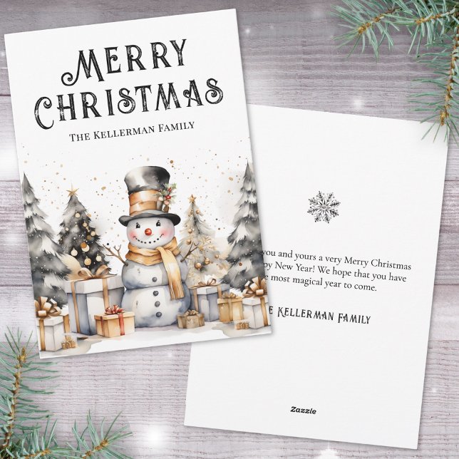 Black White Winter Elegant Christmas Holiday Card (Black White Winter Elegant Christmas Holiday Card)