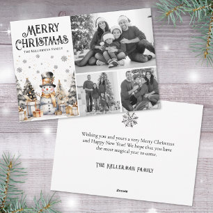 Black White Winter Elegant Photo Holiday Card
