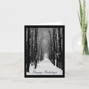 Black & White Winter Photo Holiday Greeting Card