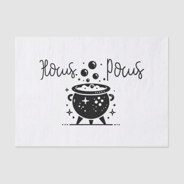 Black & White Witchy Cauldron Halloween Party Tissue Paper (Front)