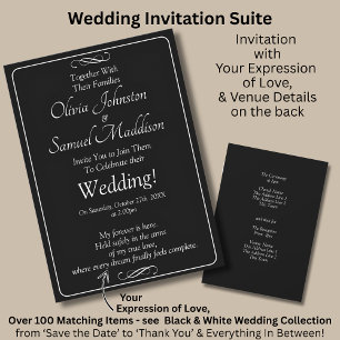 Black & White with Infinity Scroll Wedding Suite, Invitation