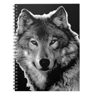 Black & White Wolf Artwork Notebook